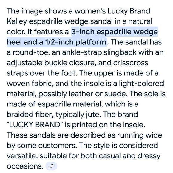 Lucky Brand KALLEY Neutral Tan Crisscross Strap Open Toe Espadrille Wedge Sandal - Picture 2 of 15